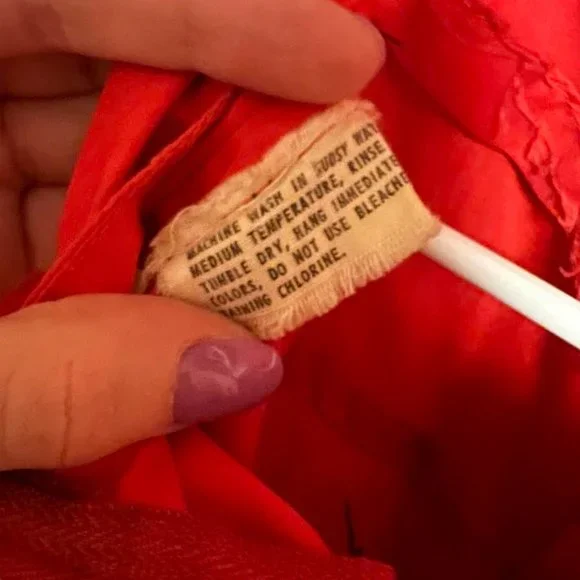 Vintage 1940s Red White Dress XS Bellina of Miami Inc - Picture 5 of 6